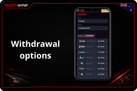 Withdrawal options QuickWin